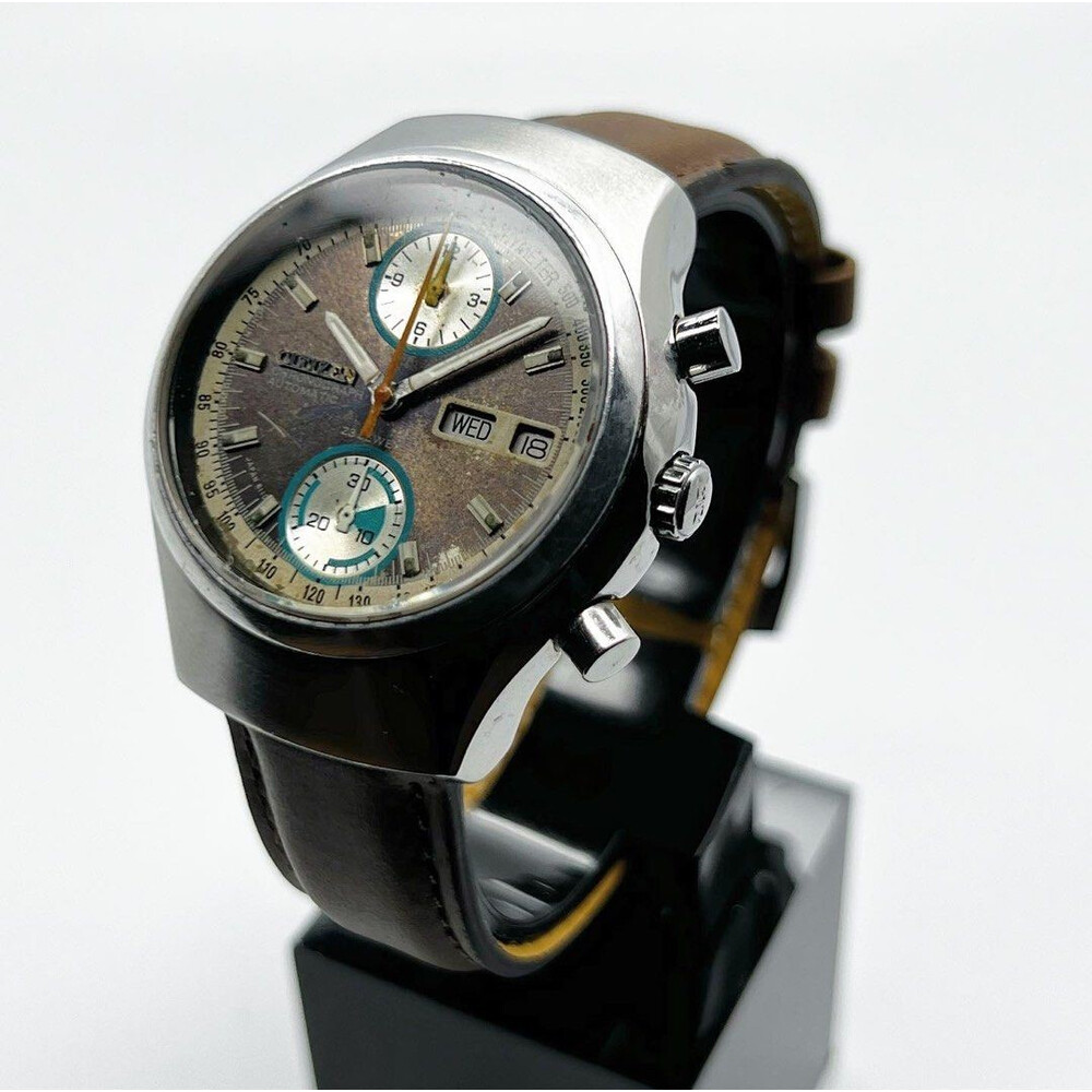 38mm Vintage Citizen Automatic Flyback Chronograph Speedy 67 9313 cal.8110 E S Watches